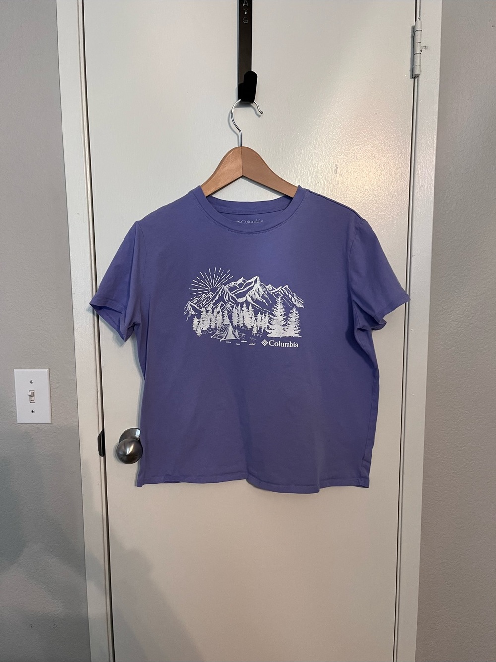 Columbia Purple Crewneck Logo Tee
